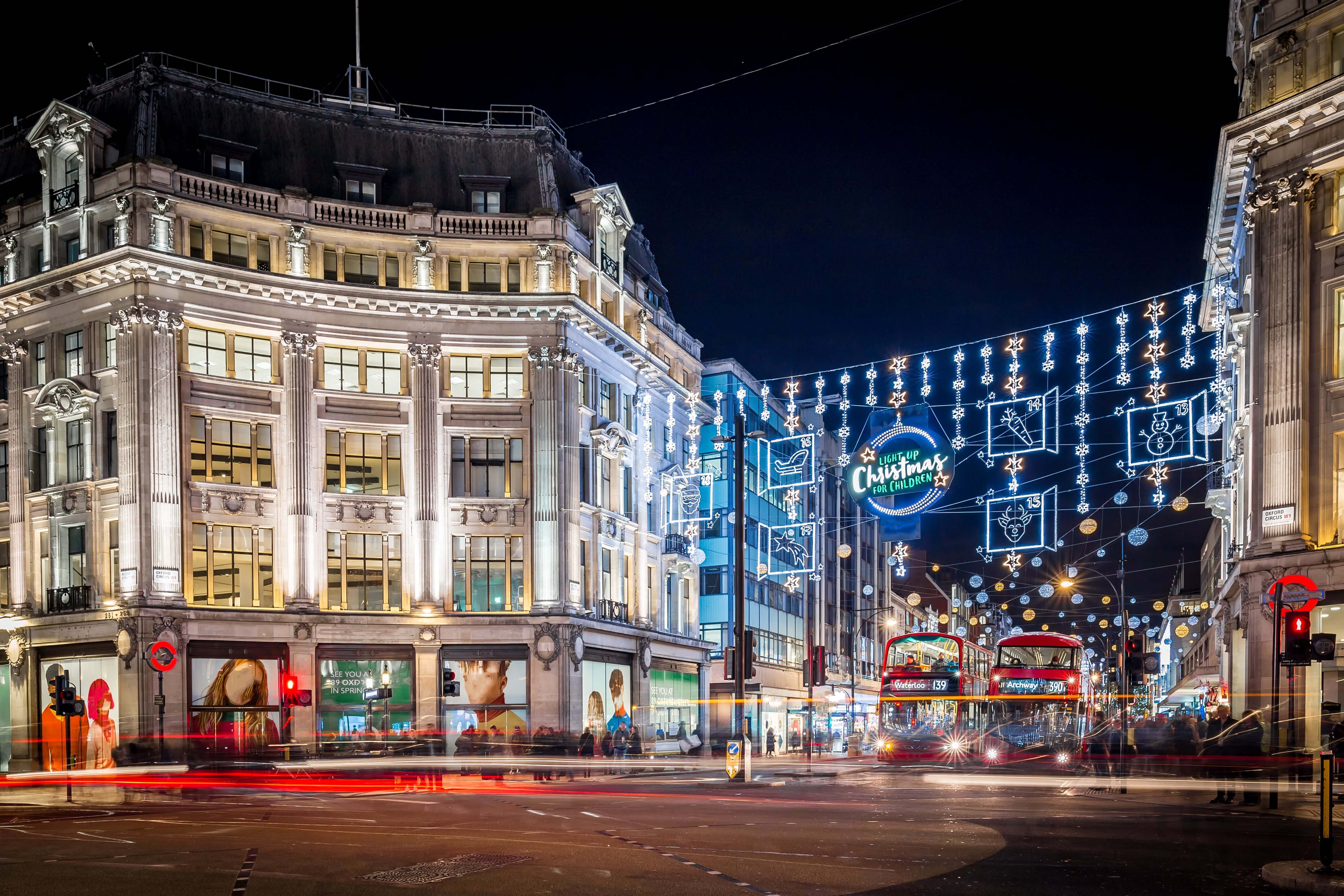 Christmas lights 2017 on Oxford street, London, UK